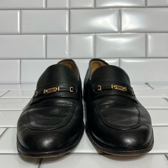 Bally Loafers Men’s Dress Shoes Black Leather Slip On’s Size 8 - Picture 10 of 15